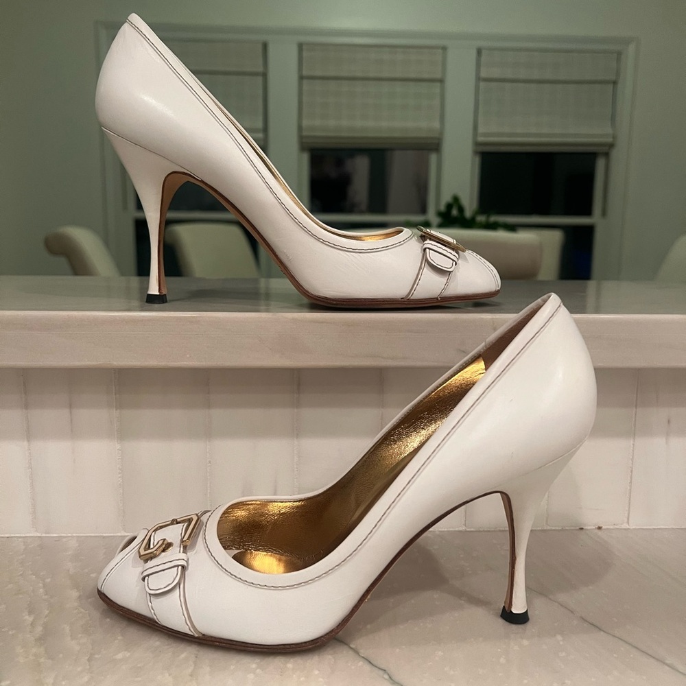 Dolce & Gabbana White Stiletto Heels